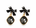 Black bow earrings